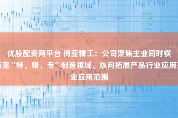 优股配资网平台 博亚精工：公司聚焦主业同时横向拓宽“特、精、专”制造领域、纵向拓展产品行业应用范围